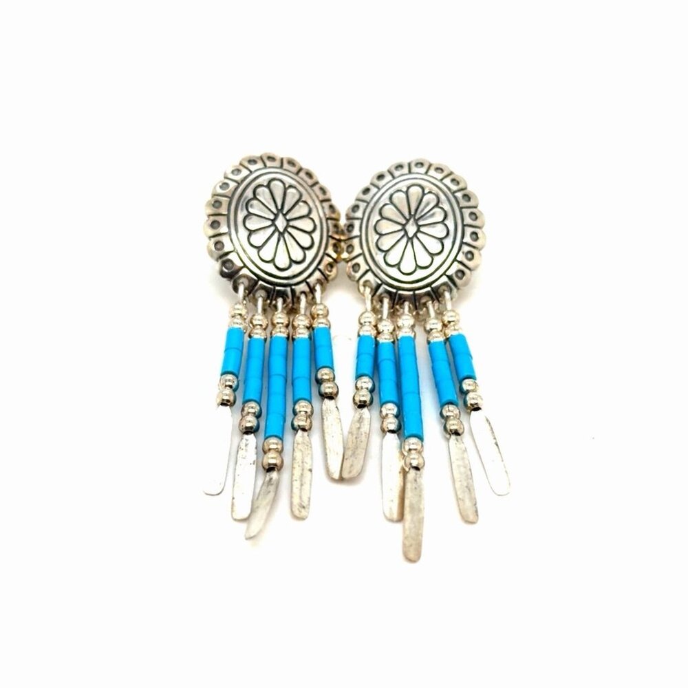 Q.T. 925 Silver Turquoise Drop‎ Earrings
